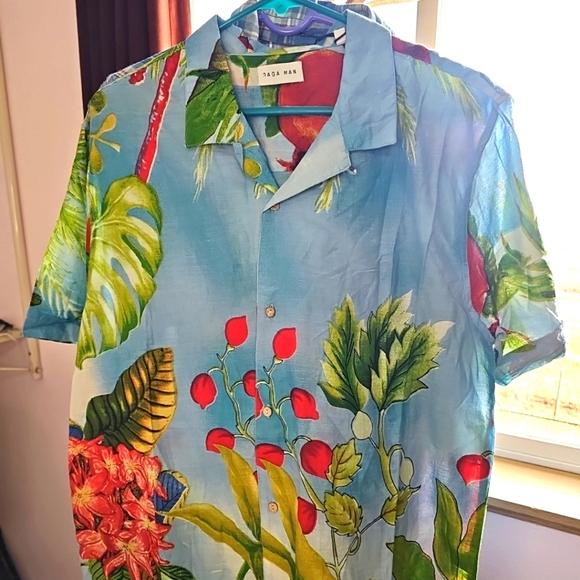 Mens Lg Ragaman Lightweight Tropical button up Shirt - Picture 1 of 2